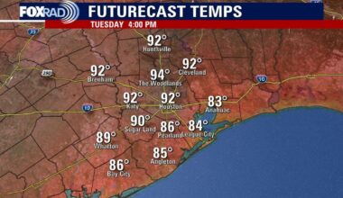 Houston weather: Hot, humid Tuesday in the 90s; incoming rain chances