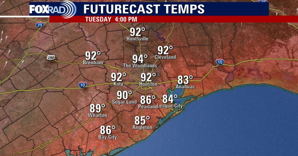 Houston weather: Hot, humid Tuesday in the 90s; incoming rain chances