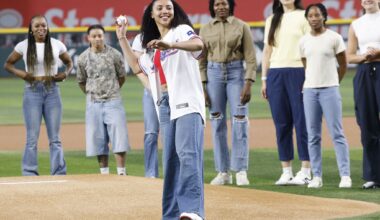 Azzi Fudd's D-FW initiation continues with first pitch at Rangers game