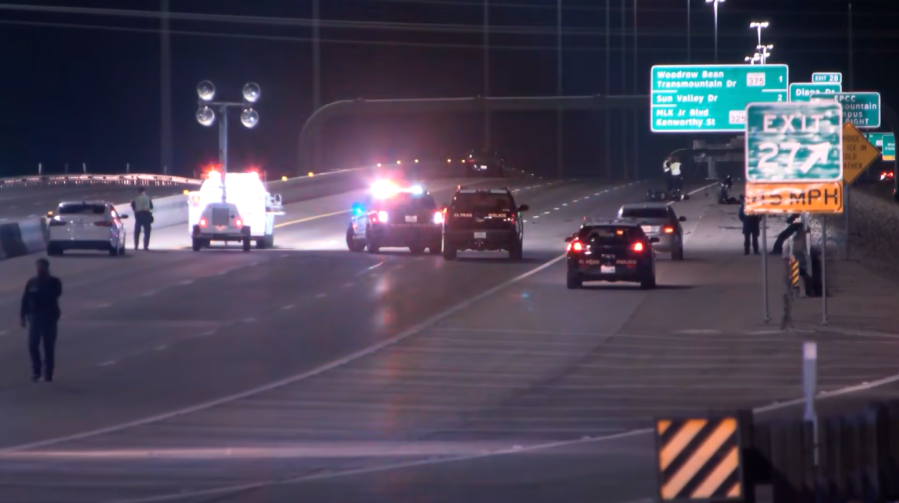 El Paso motorcycle, vehicle crash shuts down lanes on US-54 North