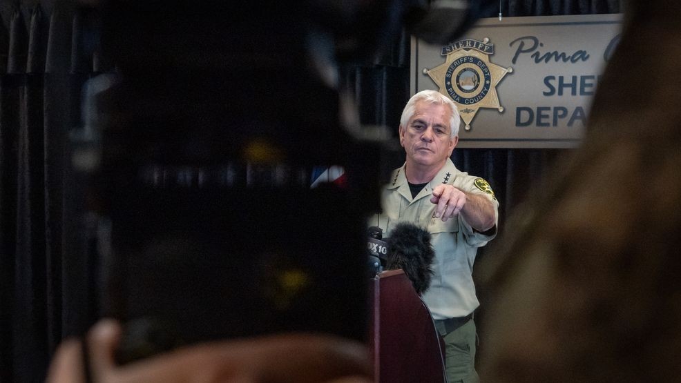 CATALINA, ARIZONA - FEBRUARY 3: Pima County Sheriff, Chris Nanos speaks to the media on February 3, 2026 in Tucson, Arizona. He was answering questions about the search for Nancy Guthrie, the missing mother of NBC host Savannah Guthrie.(Photo by Jan Sonnenmair/Getty Images)