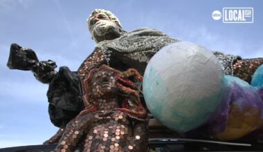 "Renaissance on Wheels" rolling in the Art Car Parade