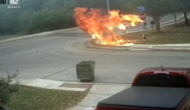 Video shows kids narrowly escape fiery motorcycle crash in Bexar County, Texas near San Antonio