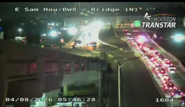 TranStar shows multi-vehicle wreck causing delays on East Beltway SB at Ship Channel Bridge
