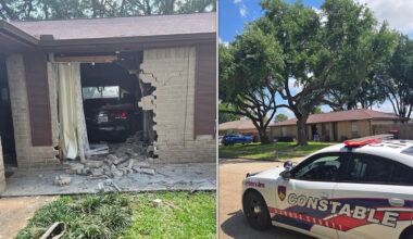 Investigation underway after vehicle slams into home in northwest Harris County, Pct. 4 says