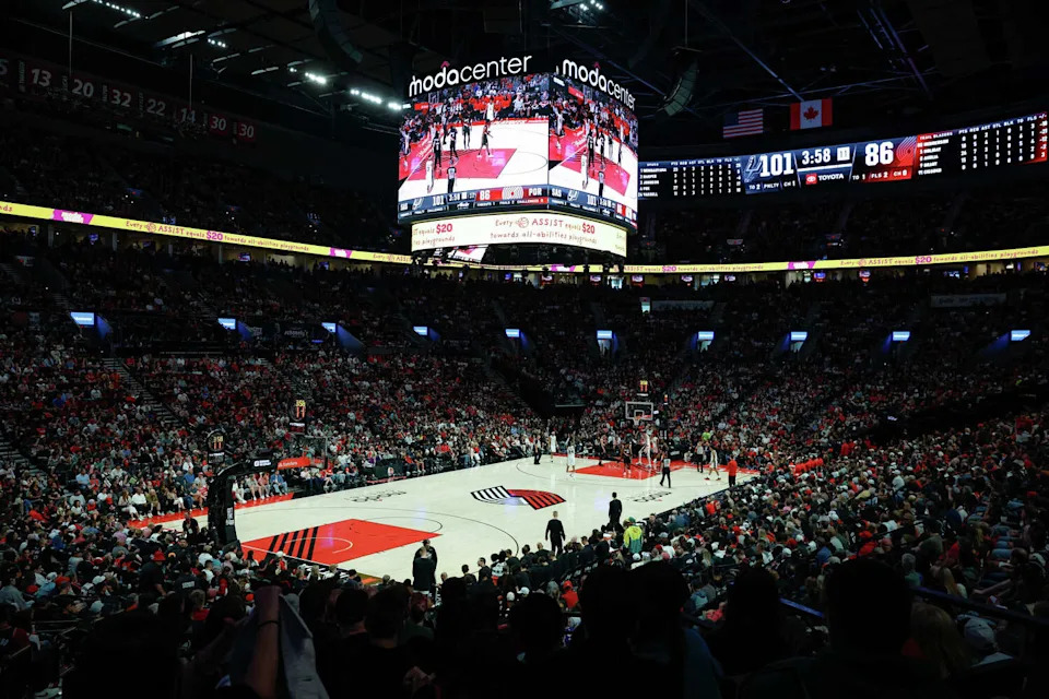 The San Antonio Spurs take on the Portland Trail Blazers during the fourth quarter of Game 4 of a first-round NBA playoff series at Moda Center on Sunday, April 26, 2026. The Spurs won 114-93, leading the series 3-1. (Sam Owens/San Antonio Express-News)