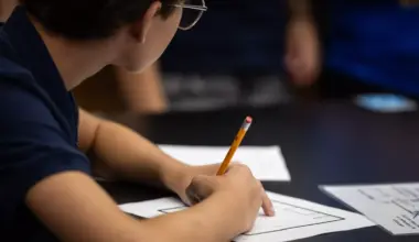 A boy doing schoolwork