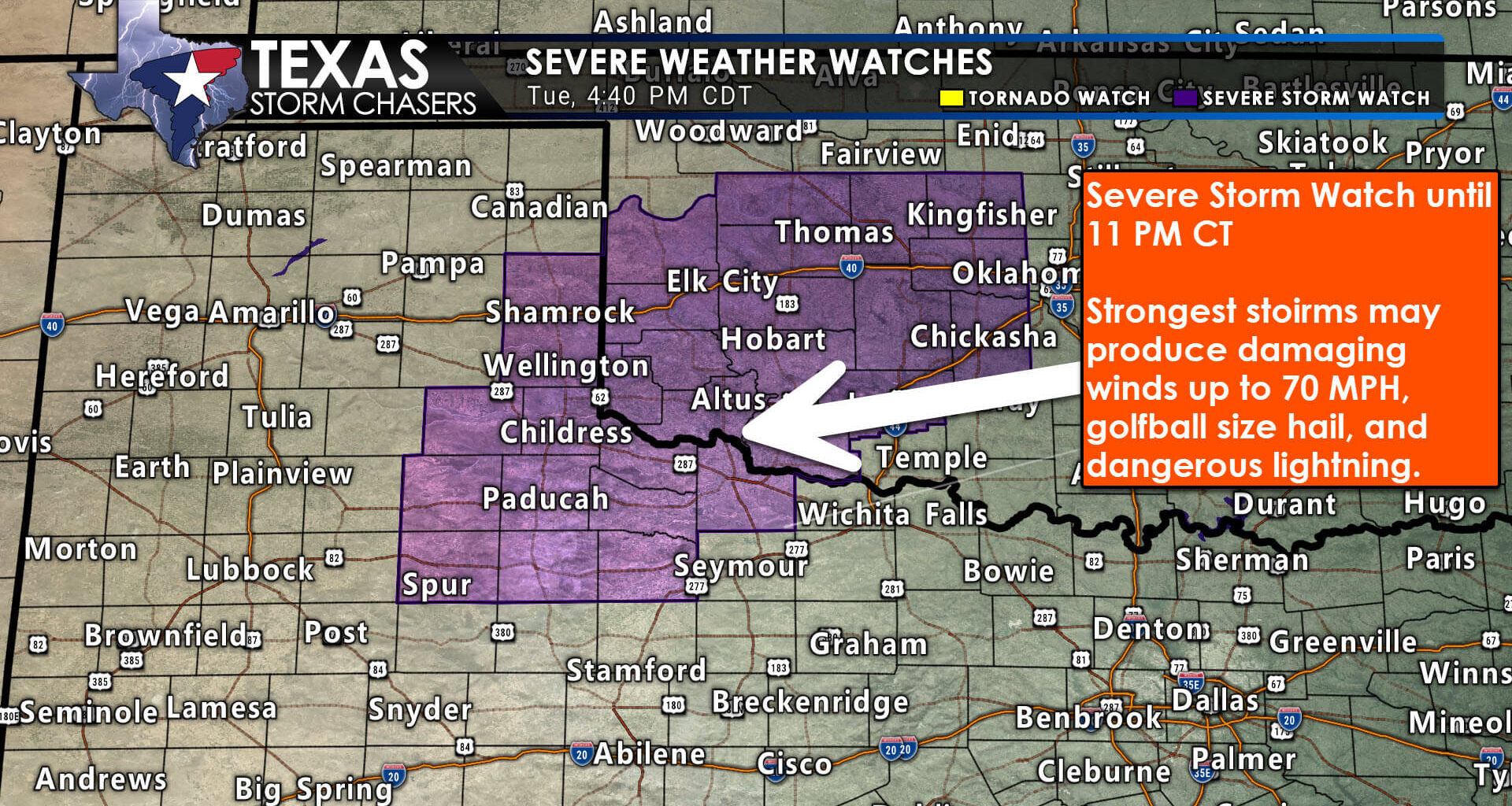 Hail and Damaging Winds Expected Across Parts of Texas Through Thursday