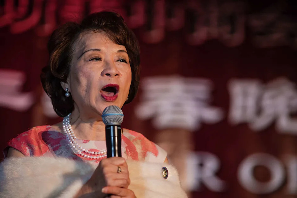 Texas State Representative Angie Chen Button speaks during the US-China Chamber of Commerce in DFW Lunar New Year event in Frisco at the Hyatt Regency Frisco,TX February 1,2025. (Nathan Hunsinger/Special Contributor)
