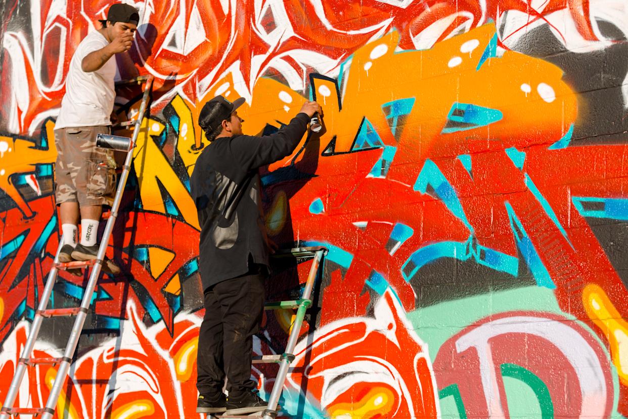 The Borderland Jam returns to El Paso after five years. A little over a hundred artists from Spain, Germany, from East to West coast and locals gather to paint during Presidents Day weekend at the return of the public graffiti art show hosted in South Central El Paso at the corners of South Cotton Street and E 3rd Avenue.