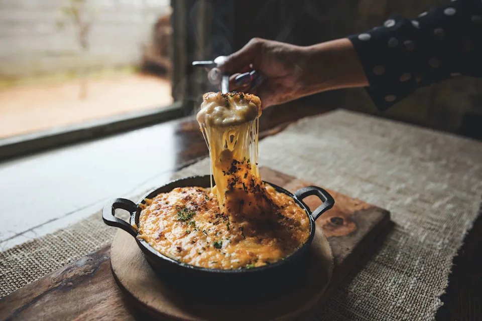 Macaroni and cheese at Lucille's in Houston. Chef Chris Williams' acclaimed restaurant opened in 2012 and is featured as part of Houston Black Restaurant Week, with both lunch and dinner offerings. (David "Odiwams" Wright)