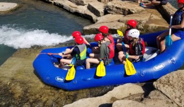 Campers launch into a river rafting excursion during one of Texas State University’s Aquatic Summer Adventure camps in San Marcos. (Courtesy Aquatic Science Adventure Camp)