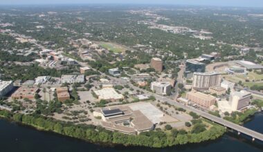 A series of mixed-use high-rise projects are slated to extend downtown's skyline to the South Central Waterfront district. (Ben Thompson/Community Impact)