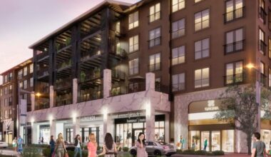 The Domain shopping center has undergone multimillion-dollar investments over the last two years, with an additional commercial building planned to finish construction in 2027. (Rendering courtesy Simon Property Group/The Domain)