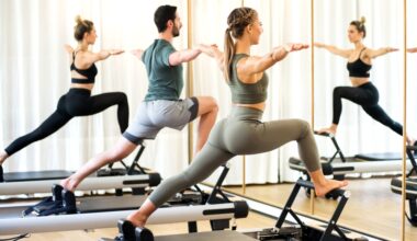 people exercising in a pilates class