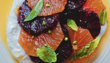 Osteria di Mercato's menu features the Citrus of the Season salad, made with ginger crème and blood oranges. (Courtesy Osteria di Mercato)
