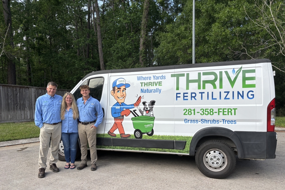 Thrive Fertilizing is owned by husband and wife Greg and Aimee Bennet and their son, Jake Bennet. (Courtesy Thrive Fertilizing)