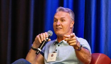 Alton Butler, owner and CEO of 204 Texas, speaks about how communities surrounding studios benefit from the film industry during a March 26 networking event in Bastrop. (Joel Valley/Community Impact)