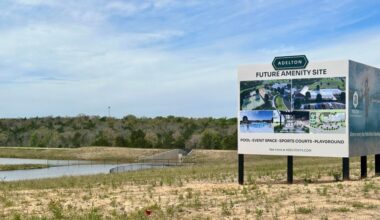Plans for Bastrop's Adelton housing development include the addition of parks, ponds, trails and green spaces. (Amanda Cutshall/Community Impact)
