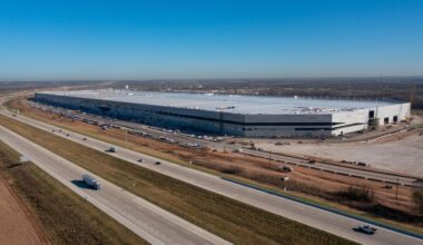 Tesla officially moved its headquarters to the Austin-area gigafactory in December 2021. (Courtesy Falcon Sky Photography)