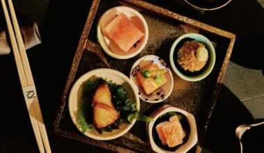 Kappo Kappo offers a selection of seasonal bites. Previous offerings include black cod miso, wagyu croquette, salmon mi cuit, yuzu gel, Texas ruby red grapefruit terrine and snow crab sunomono. (Courtesy Kappo Kappo)