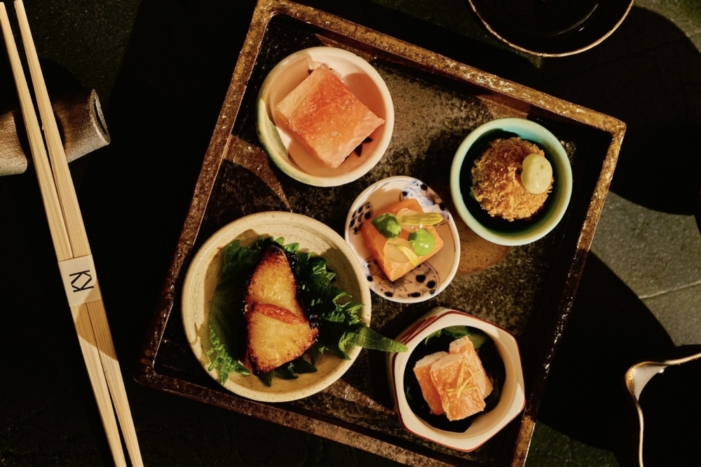Kappo Kappo offers a selection of seasonal bites. Previous offerings include black cod miso, wagyu croquette, salmon mi cuit, yuzu gel, Texas ruby red grapefruit terrine and snow crab sunomono. (Courtesy Kappo Kappo)