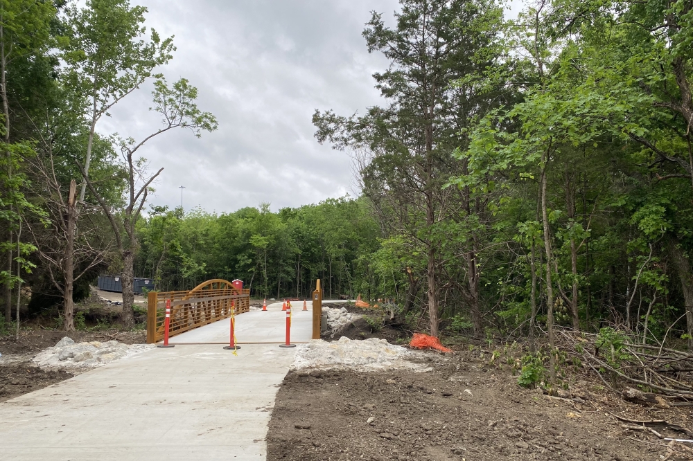 a trail under construction