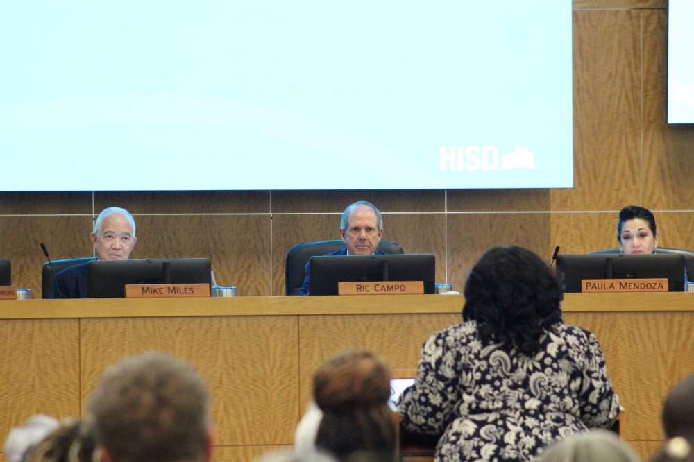 Houston ISD board of managers and superintendent on April 9.