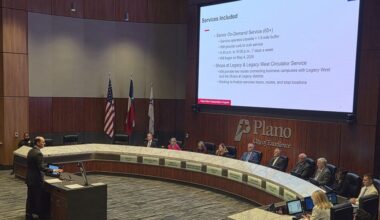 Curtis Howard, Plano's Director of Neighborhood Services, provided a presentation on the city's new transportation service at a regular city council meeting April 13. (Patricia Ortiz/Community Impact)