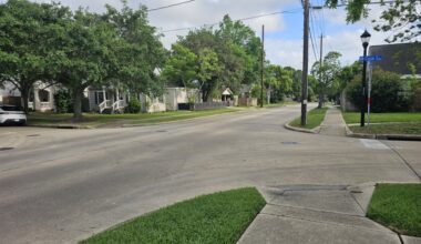 The intersection of Wesleyan Avenue and Case Street in West University Place. This intersection was an area observed during a traffic study. (Ariel Worthy/Community Impact)