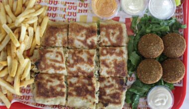 Salam Juice & Mutbaq serves hand-folded mutabbaq, a crispy stuffed flatbread that can be sweet or savory. (Isabella Zeff/Community Impact)