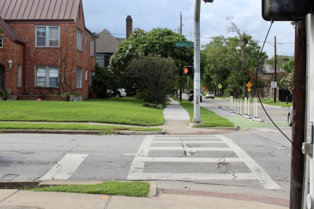 The West Alabama Street Reconstruction Project will leave out installing bike lanes, a change from the original plan in 2022. (Cassandra Jenkins/Community Impact)