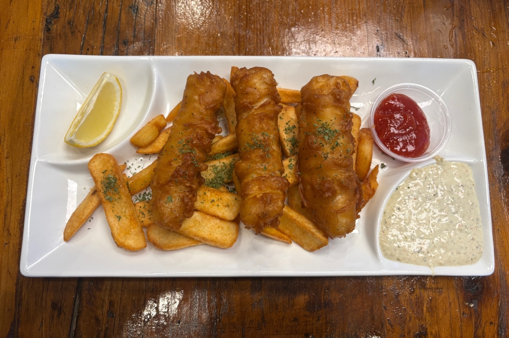 Image of Fish and Chips dish served at The Lion and Crown Pub