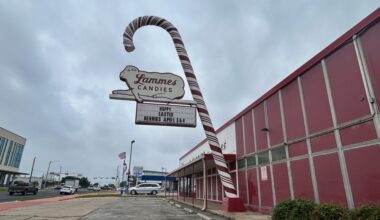 The Austin flagship Lammes Candies store at 5330 Airport Boulevard will remain open for "a little bit," according to the company. (Brooke Sjoberg/Community Impact)