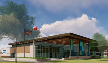 A rendering of the future public entrance to the Williamson County Juvenile Justice Center at 200 Wilco Way, Georgetown. (Rendering courtesy BLGY Architecture)