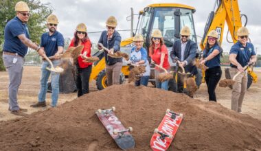 Kyle officials mark the start of construction on the city’s all-abilities skatepark with a groundbreaking ceremony Oct. 24 at Gregg-Clarke Park. (Courtesy city of Kyle)
