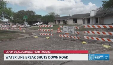 Emergency road closure on Caplin Drive in Corpus Christi for water line repairs