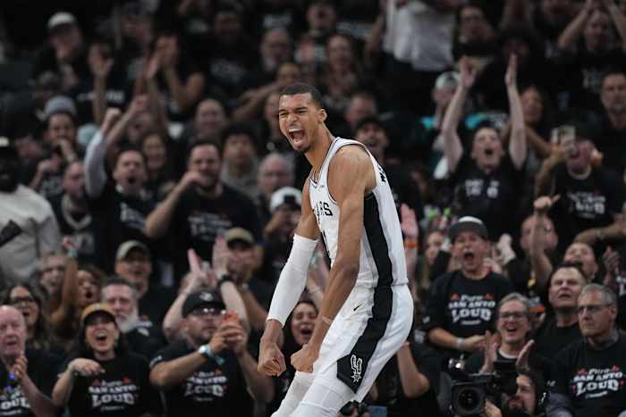 Wembanyama’s double-double powers Spurs past Trail Blazers and into Western Conference semifinals
