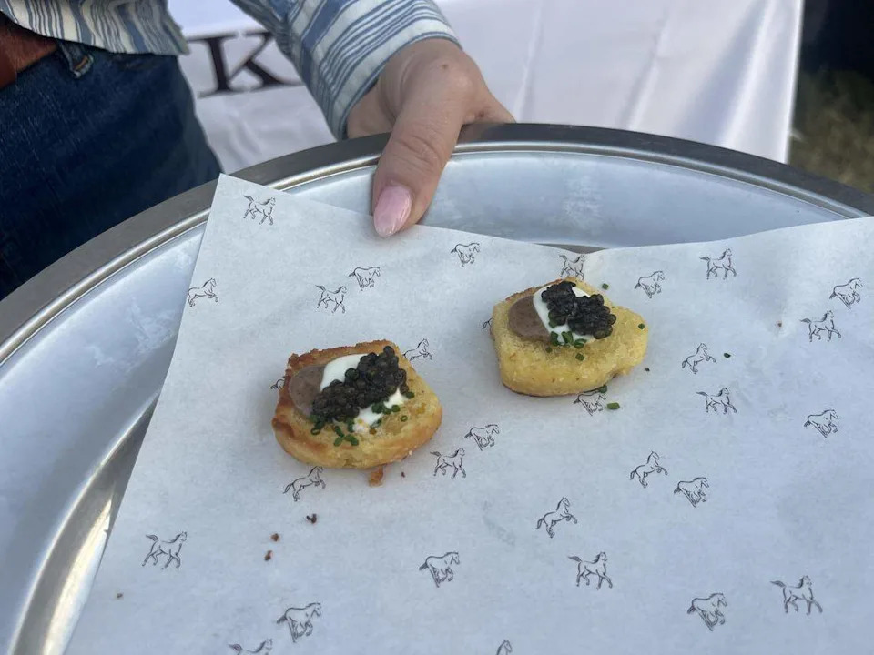 Caviar cornbread from Bricks & Horses at Fort Worth Food and Wine Festival’s Main Event.