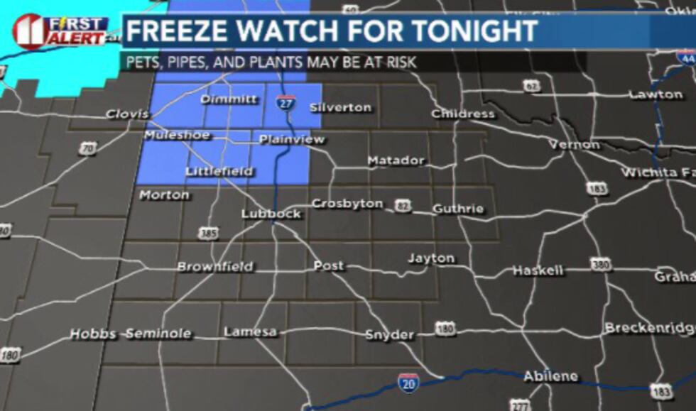 Temperatures will drop down to near freezing for our northwestern counties