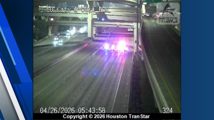 HPD officer struck while on foot on Katy Freeway, expected to be OK