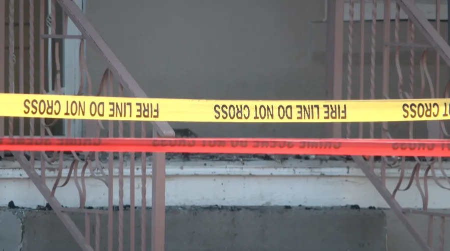 Police and fire tapes, taping off scene of South-Central fire. Photo taken by Tony Pina/KTSM 04.21.26