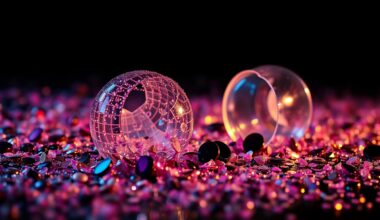 An extreme close-up of glittering sequins and shattered disco glass, captured in dramatic, high-contrast studio lighting to create a conceptual, glamorous visual representation of Ella Langley