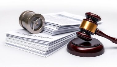 A minimalist studio photograph featuring a polished metal medical device component, a stack of financial reports, and a gavel, symbolizing Integer