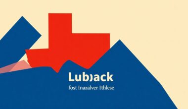 A geometric abstract illustration using bold shapes and primary colors to represent regional economic data, with Lubbock
