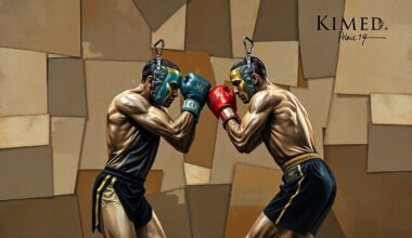 A cubist-style painting depicting a boxer