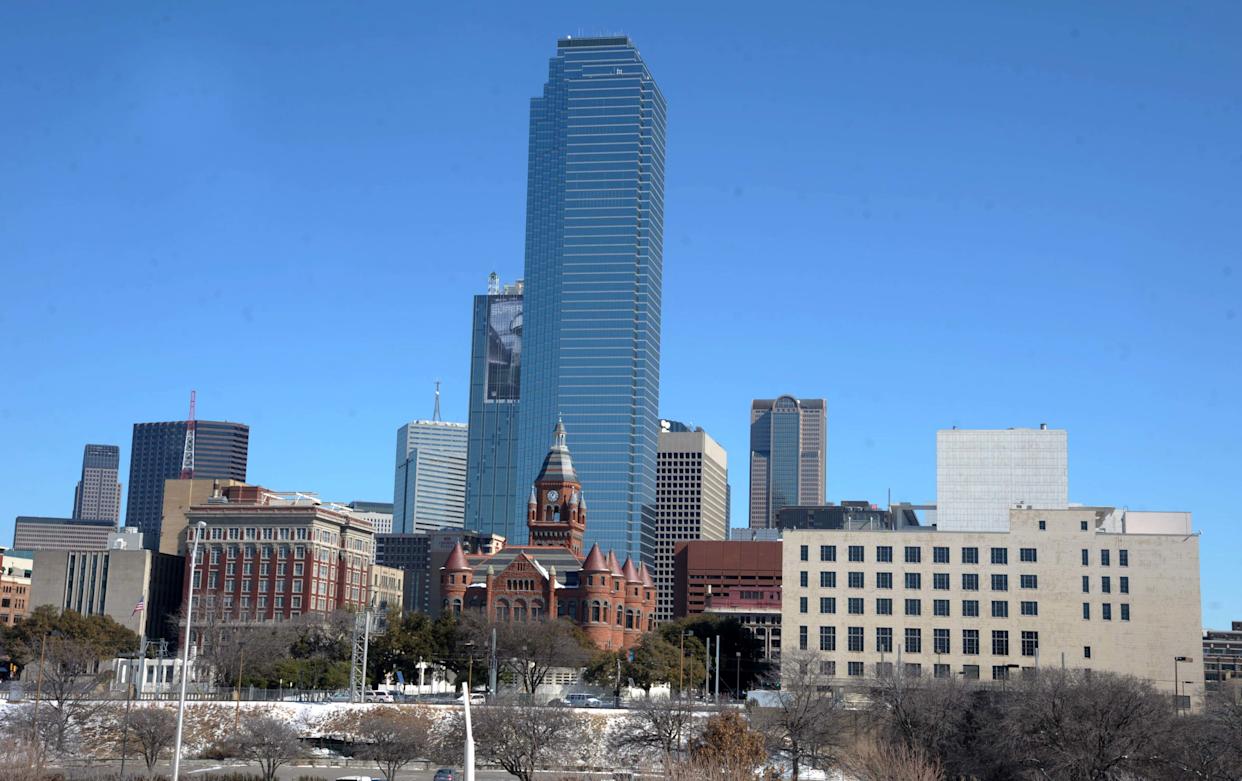 Dallas, TX, USA; General view of downtown Dallas skyline