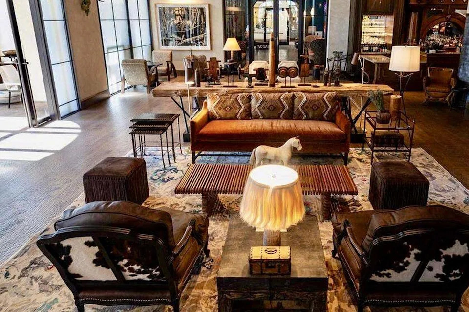 One of the many lounging areas in the lobby of the new Bowie House hotel in Fort Worth on Tuesday, Nov. 28, 2023.