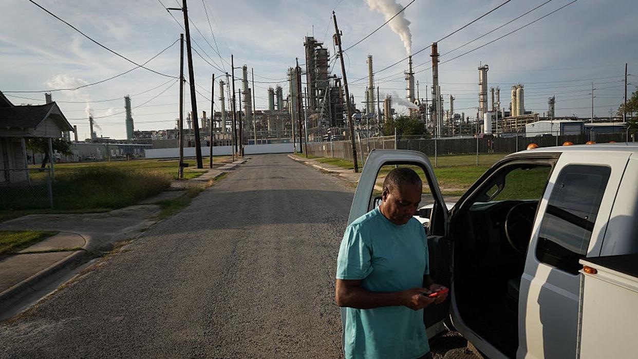 <div>CORPUS CHRISTI, TEXAS- NOVEMBER 16: Renoir LeMarcus Knox gets into his truck Thursday, Nov. 16, 2023, in the Hillcrest neighborhood in Corpus Christi. The neighborhood is mostly made of empty lots. This is what the social injustice of petroleum looks like, he said. (Jon Shapley/Houston Chronicle via Getty Images)</div>