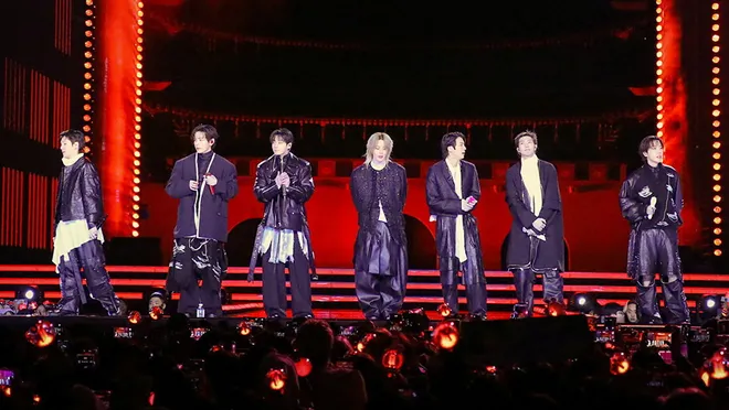 BTS returns to the stage in Seoul, South Korea, for the first time in three years as all seven members reunite after military service.